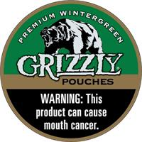 GRIZZLY WINTERGREEN POUCHES 5CT - Shelby Wholesale
